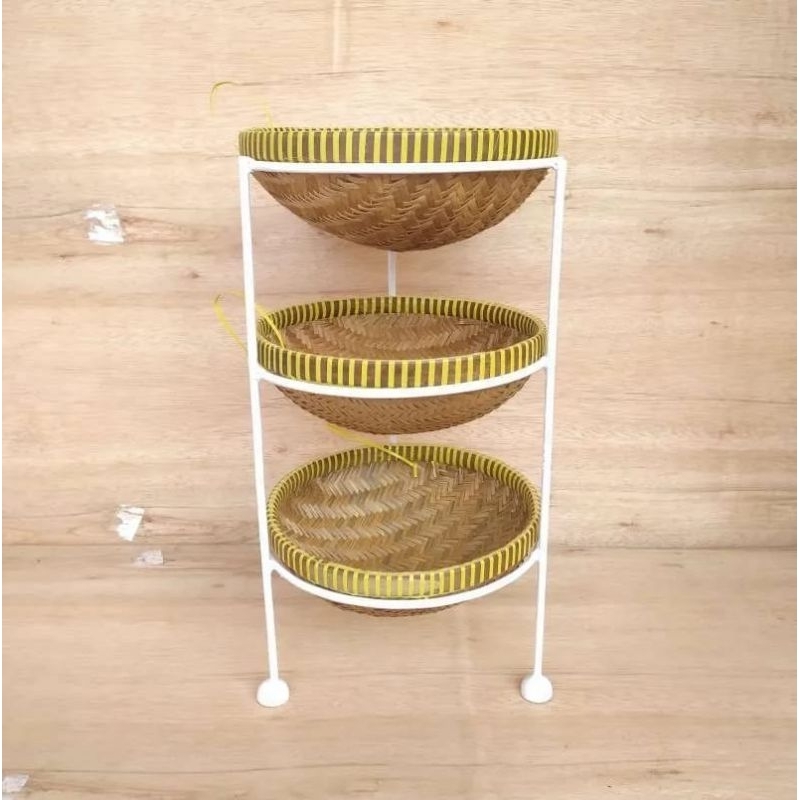 Rak bawang/rak dapur/rak minimalis / + anyaman bambu