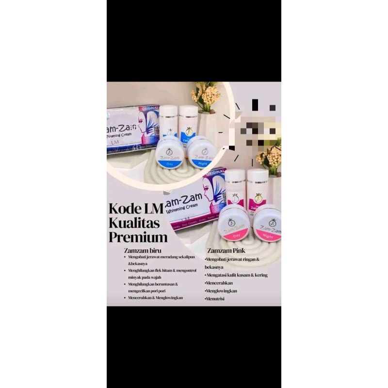 ZAMZAM SKINCARE KODE LM,ORIGINAL ,pemutih dan mrncerahkan