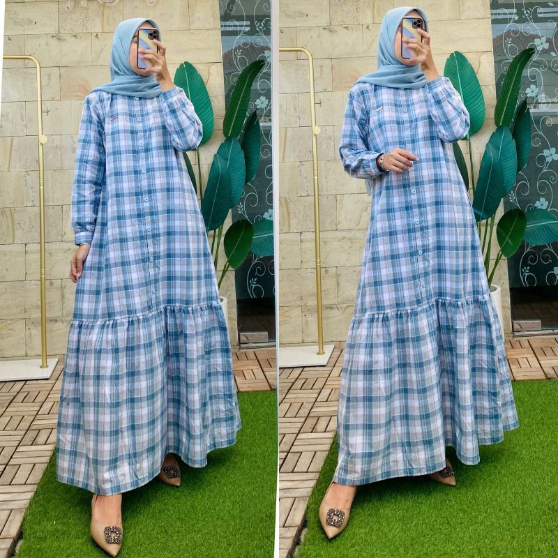 Drees Dimara/Drees Bahan katun triset/Drees Kotak/Drees Salur