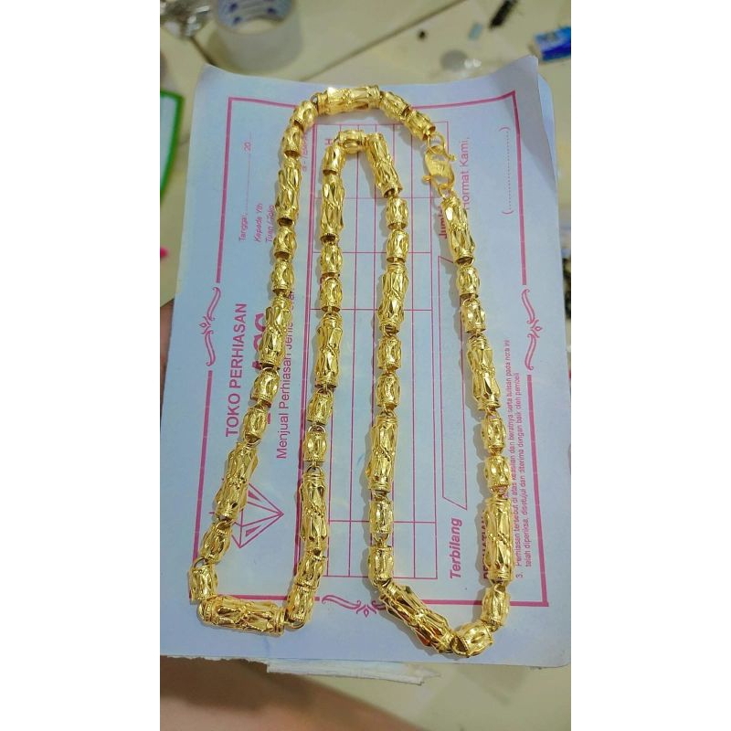 kalung bambu lapis emas