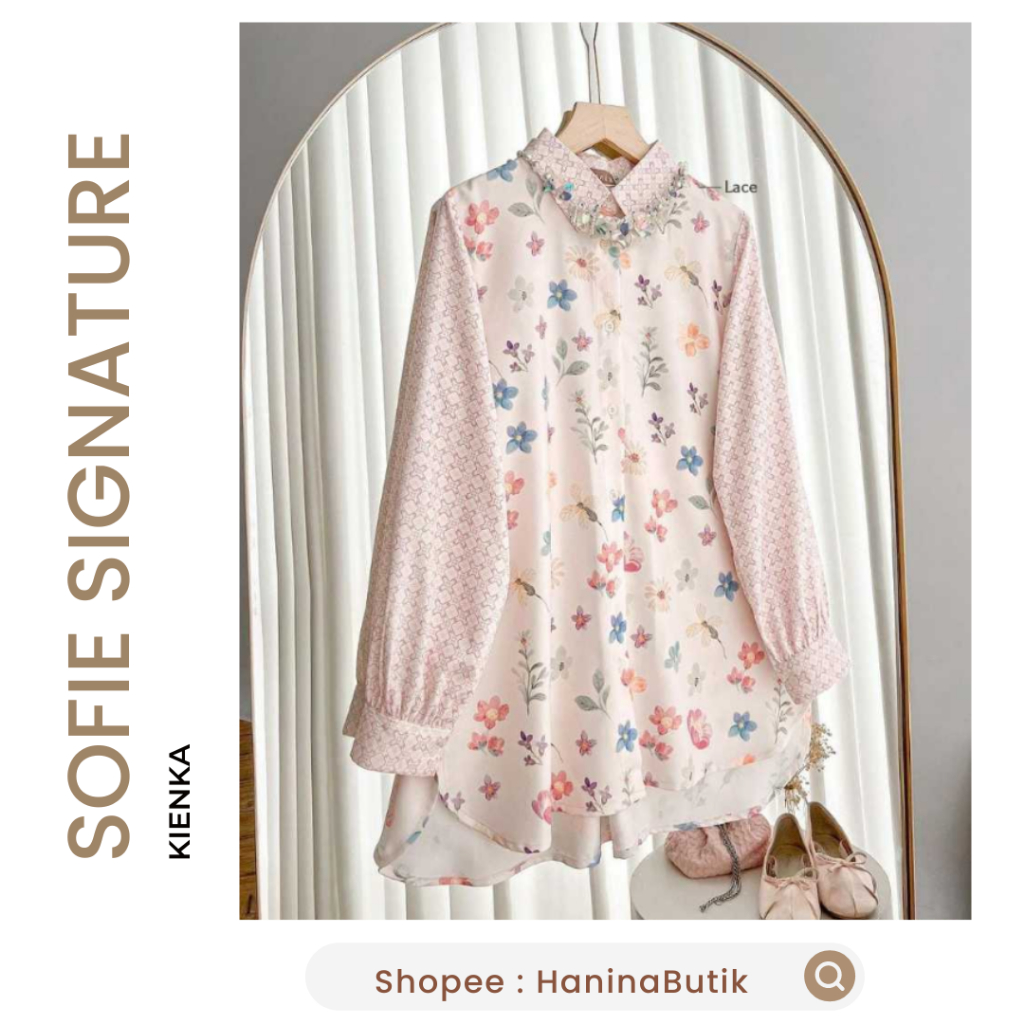 (𝗦𝗜𝗔𝗣 𝗞𝗜𝗥𝗜𝗠) SOFIE SIGNATURE BLOUSE LACE SIZE M by KIENKA | ATASAN KEMEJA MOTIF KIENKA