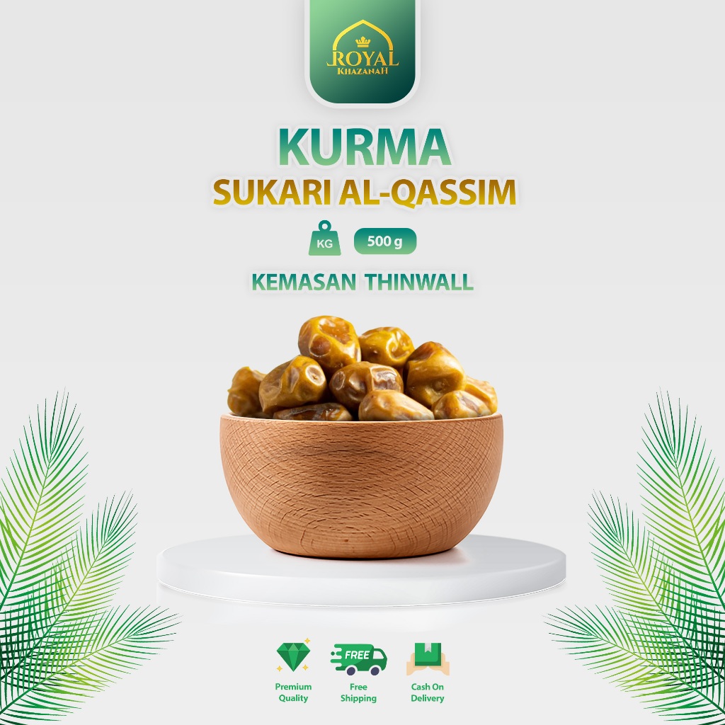 

Kurma Sukari Al Qassim - 500 g - Kemasan Thinwall