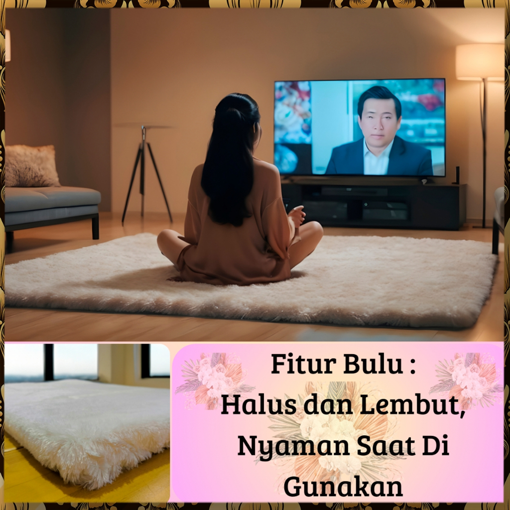 NEW DEALS Berkah Saluyu Karpet bulu Rasfur Uk Panjang 2 meter Lebar 1.5 meter Tebal 2,5cm karpet