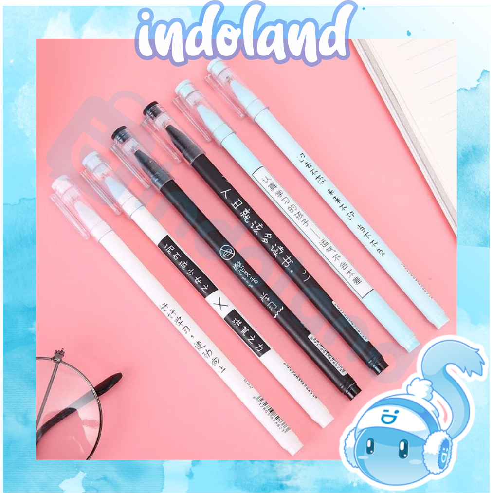

☀ INDOLAND ☀ Pulpen Aksen Jepang 0.5MM Alat Tulis Kantor dan Sekolah / Pulpen Gel Japanese S116