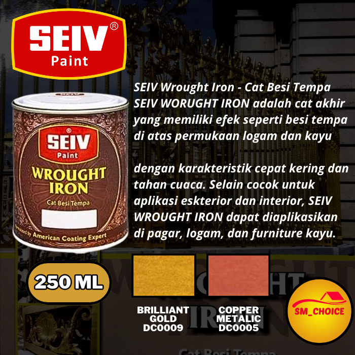 SEIV CAT MINYAK KAYU DAN BESI 250 ML TEMPA SEIV WROUGHT IRON 250ML