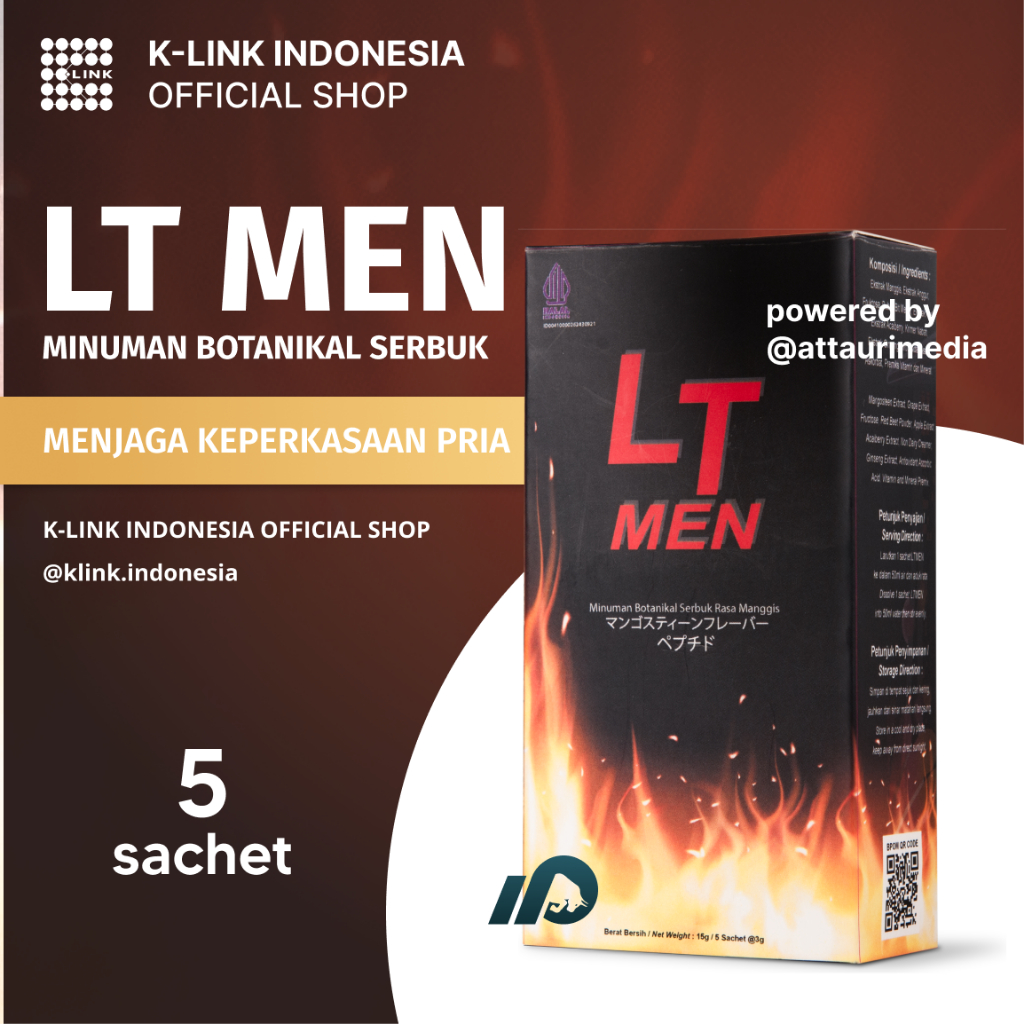 LT Men Minuman Botanikal Serbuk Rasa Manggis (1 Box isi 5 Sachet) K-Link Officia Store