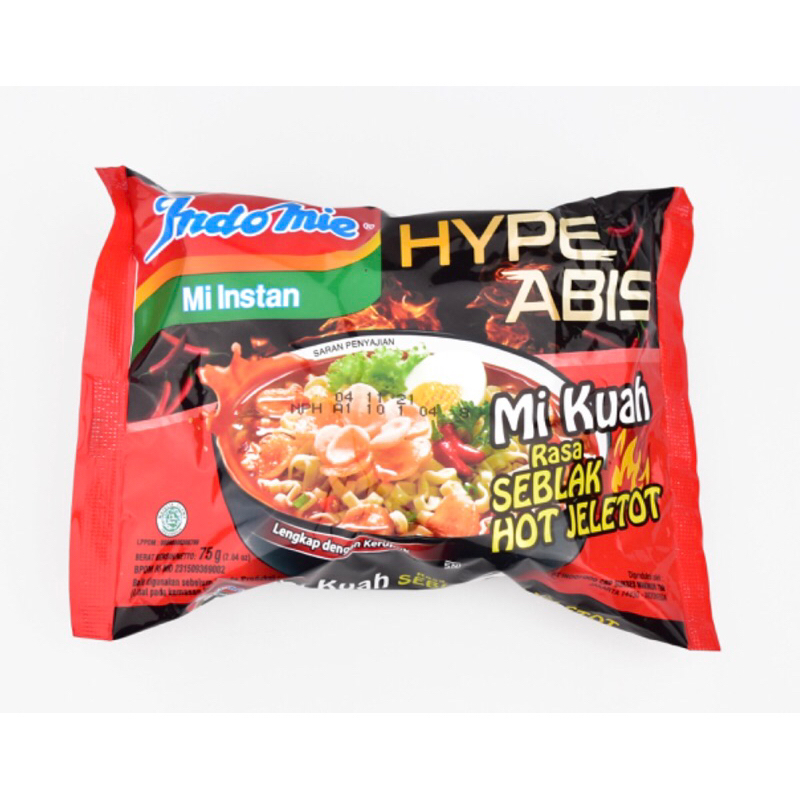 

INDOMIE SEBLAK HOT JELETOT 75 GR