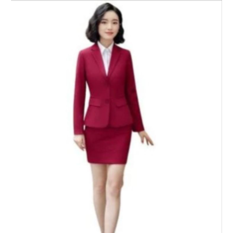Setelan blazer wanita rok pendek/Jas setelan cewe kantor/Blazer jas wanita rok pendek