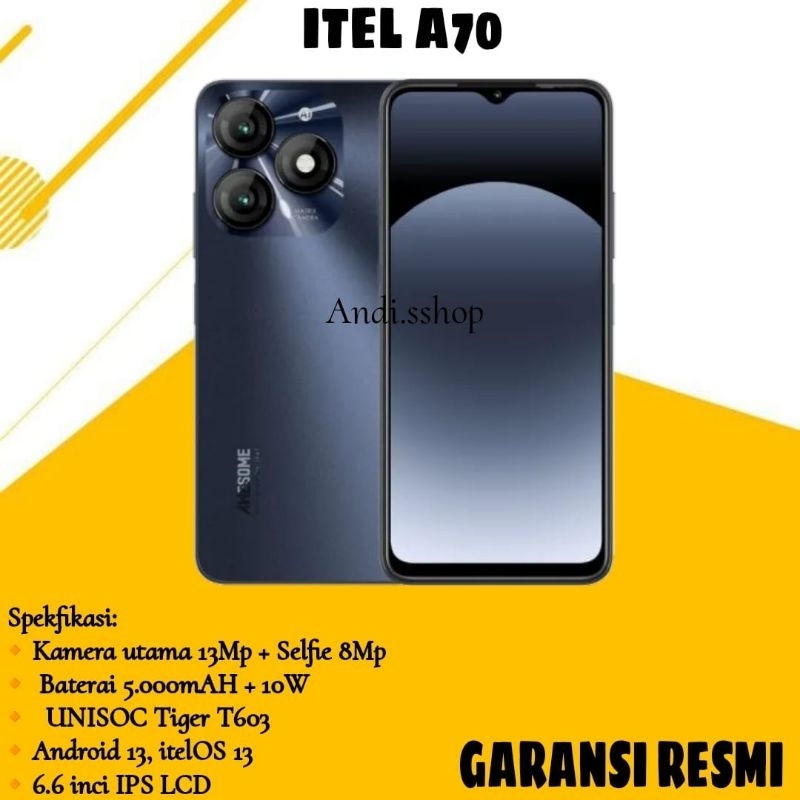 HP ITEL A70 RAM 4+8GB EXTENDED RAM , ROM 256GB GARANSI RESMI