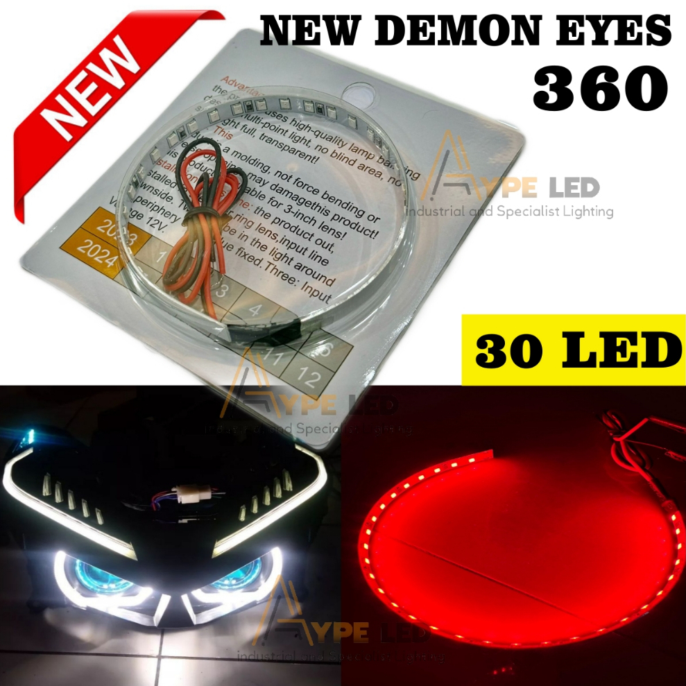 Lampu Led Demon Eyes Biled 30 LED Super terang Devil Eyes projector 30 LED ANTI BLIND SPOT Devil 360