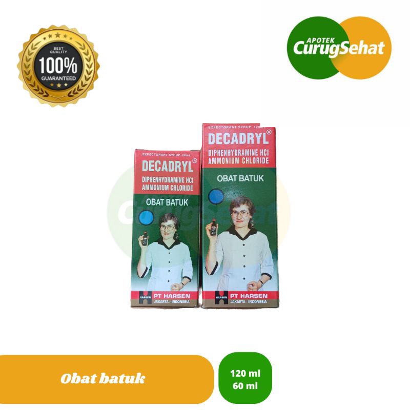 Decadryl Expectorant Syrup 120 ml 60 ml Obat Batuk Ampuh Batuk tidak Berdahak Asma Sesak Alergi
