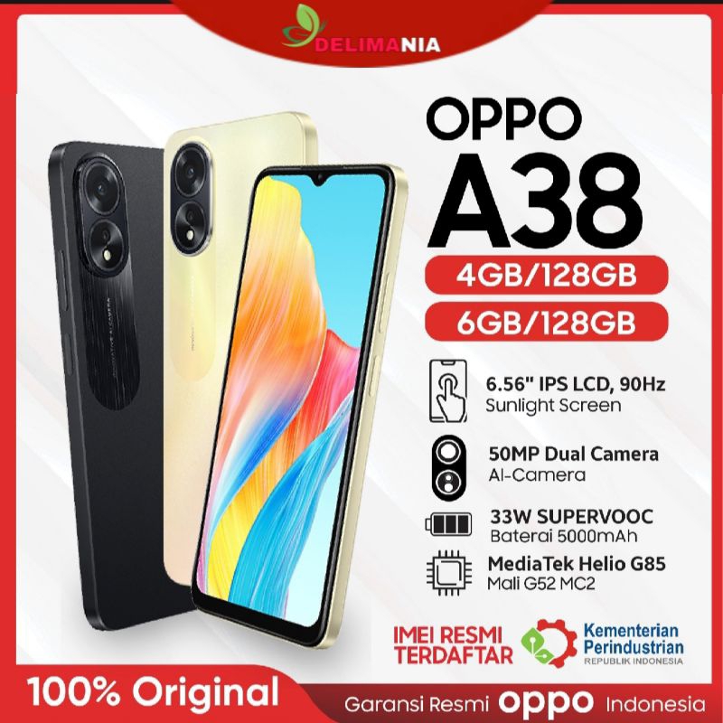 OPPO A38 RAM 6/128GB Terlaris dan Bergaransi Resmi Oppo Indonesia