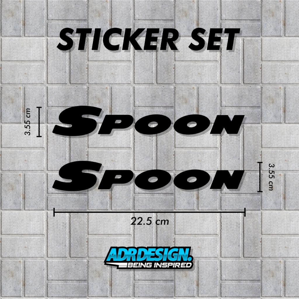 Sticker Pintu Depan / Bawah Spion Spoon Sports Honda Brio / Jazz / City / Civic / Accord / Odyssey /