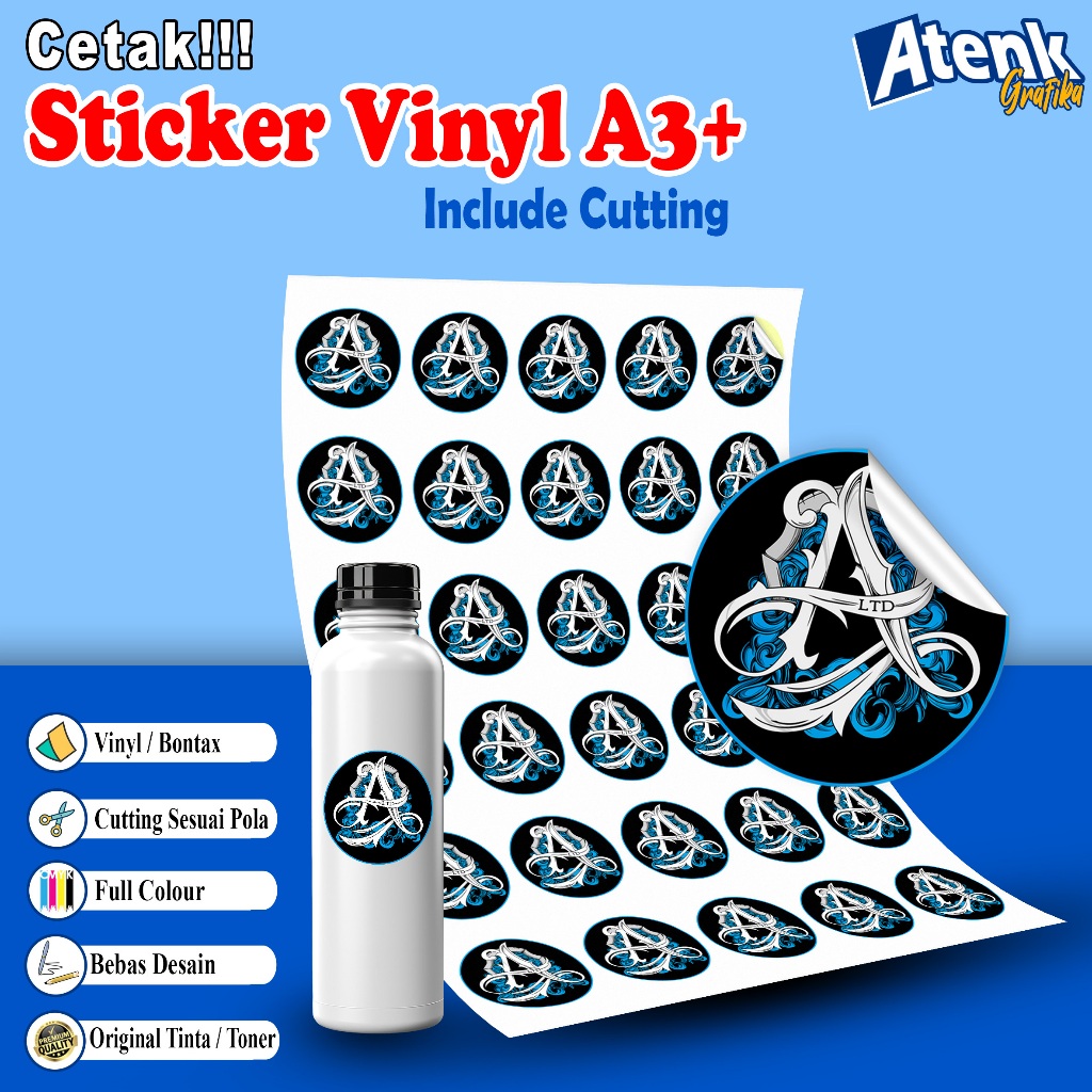 

Cetak Stiker Label Vinyl A3+ Include Cutting