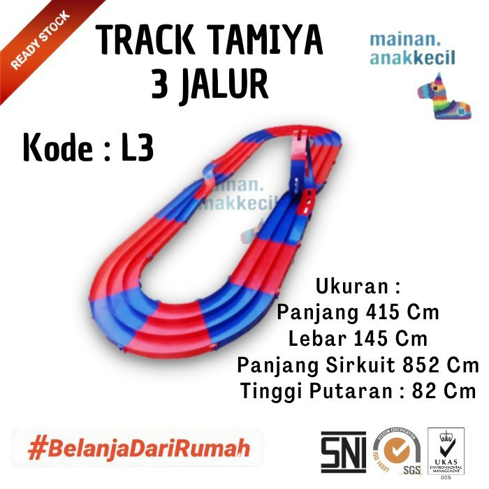 Mainan Anak Jalanan Track Tamiya 3 Jalur / Track Tamiya L3