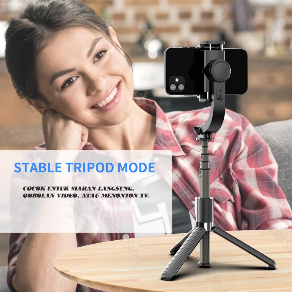 FTT C06 Gimbal HP Tripod  Gimbal Stabilizer Handphone Selfie Stick and Tripod Fill Light  Bluetooth Remote-3