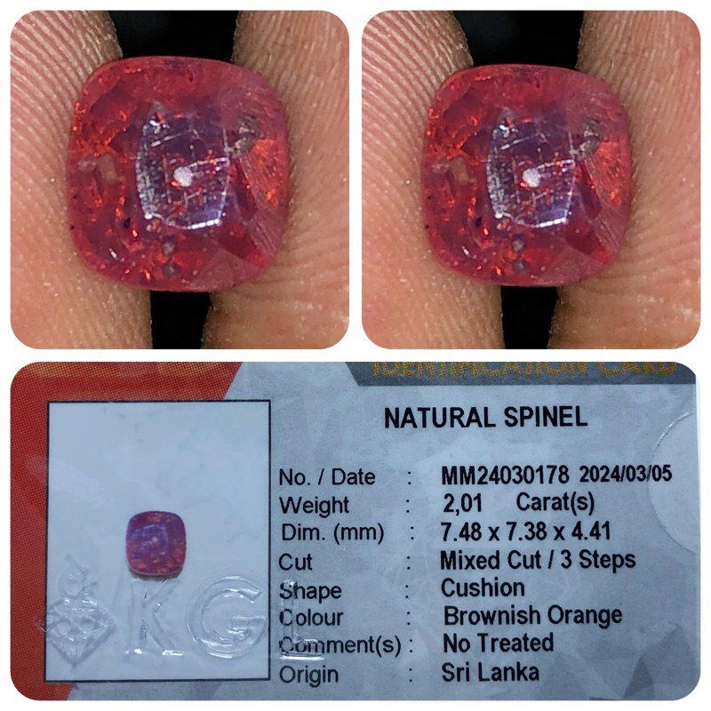 Natural spinel / batu srilanka KGL lab