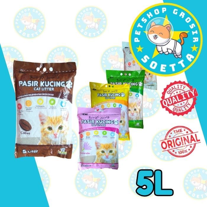 Pasir Kucing Kawan 5lt - Pasir Kucing Wangi Gumpal