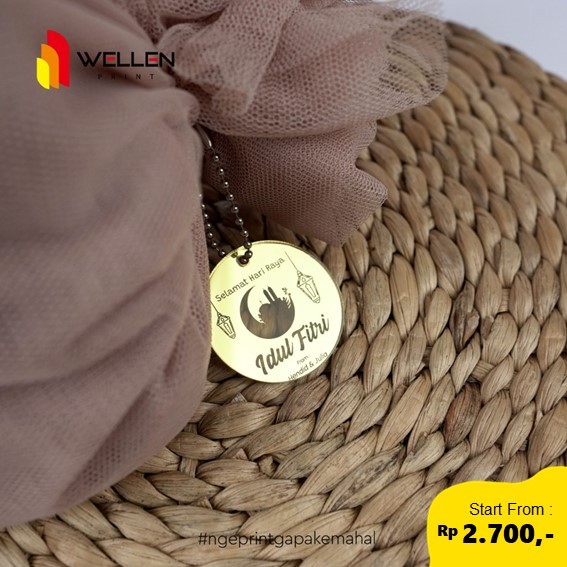 

WELLEN PRINT - Hang Tag Idul Fitri Acrylic Mirror Gold I Cetak Gold Akrilik Mirror Tag Parcel Ied Mubarak I Gantungan Hamper Parcel Lebaran