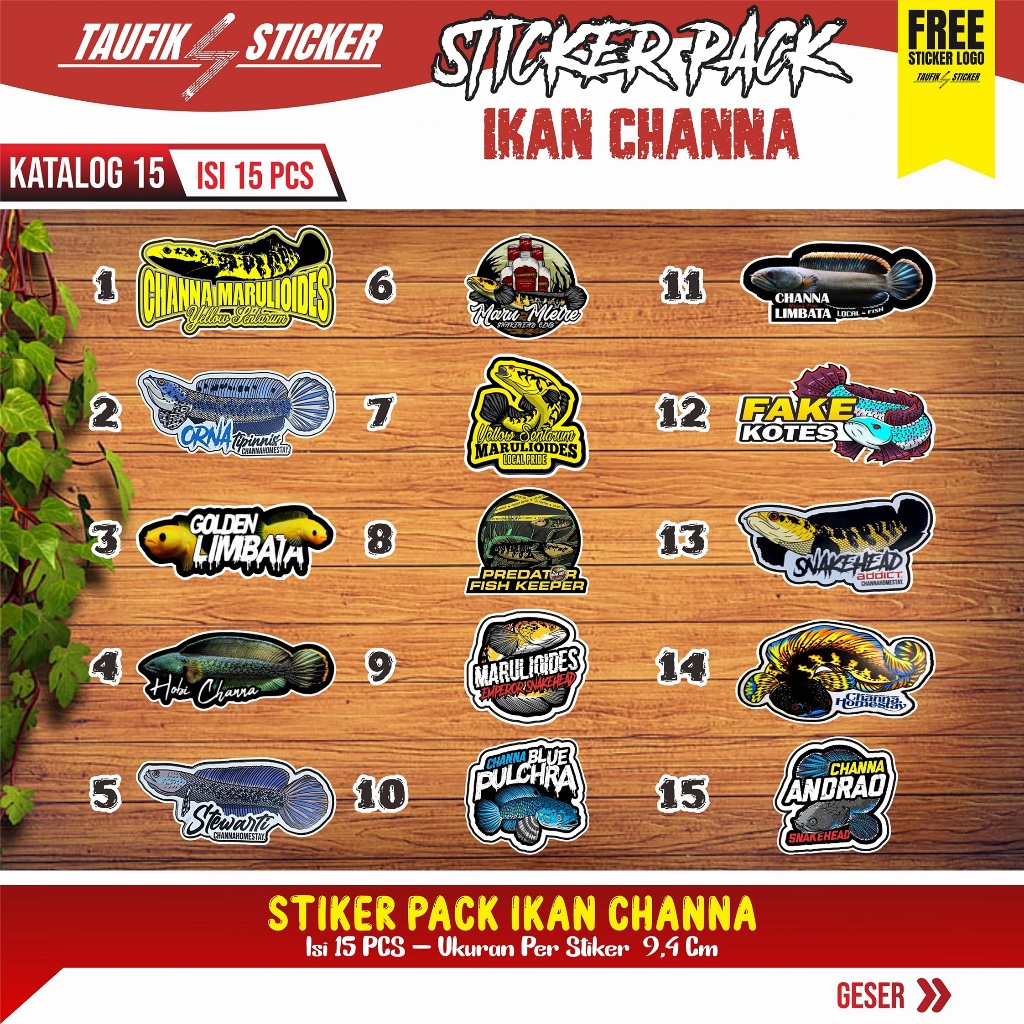 

STIKER IKAN CHANNA ANTI AIR #DESAIN 15