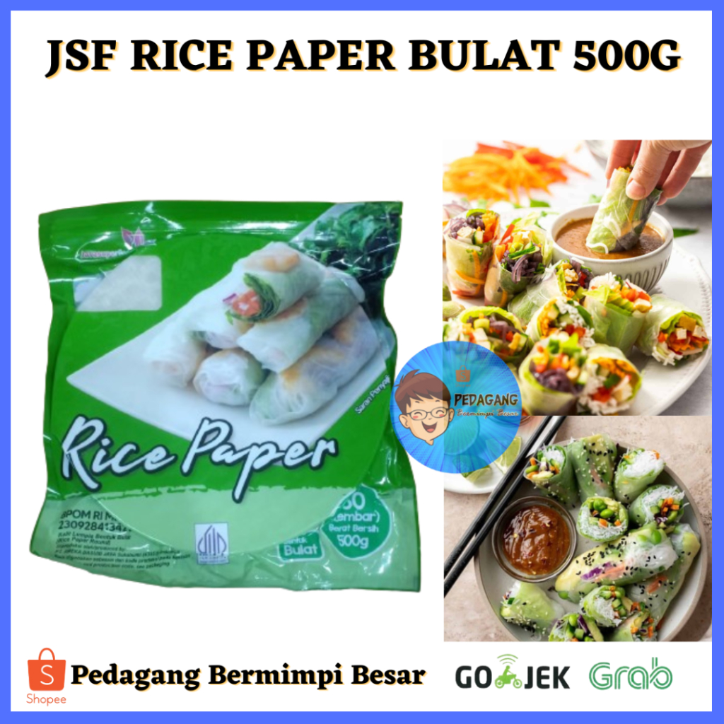 

JSF RICE PAPER BULAT 500G/ Rice Paper Vietnam Kulit Lumpia 500g/ BANH TRANG BULAT / JSF RIC PAPER BULAT