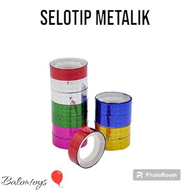 

1 ROLL SELOTIP METALIK WARNA RANDOM PREMIUM PEREKAT UNTUK MEMPERCANTIK KADO