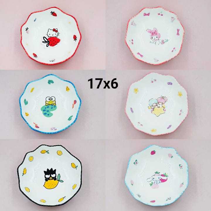 MANGKOK KERAMIK BUNGA HELLO KITTY  MANGKOK KERAMIK MELODY | MANGKOK KERAMIK CINNAMOROLL