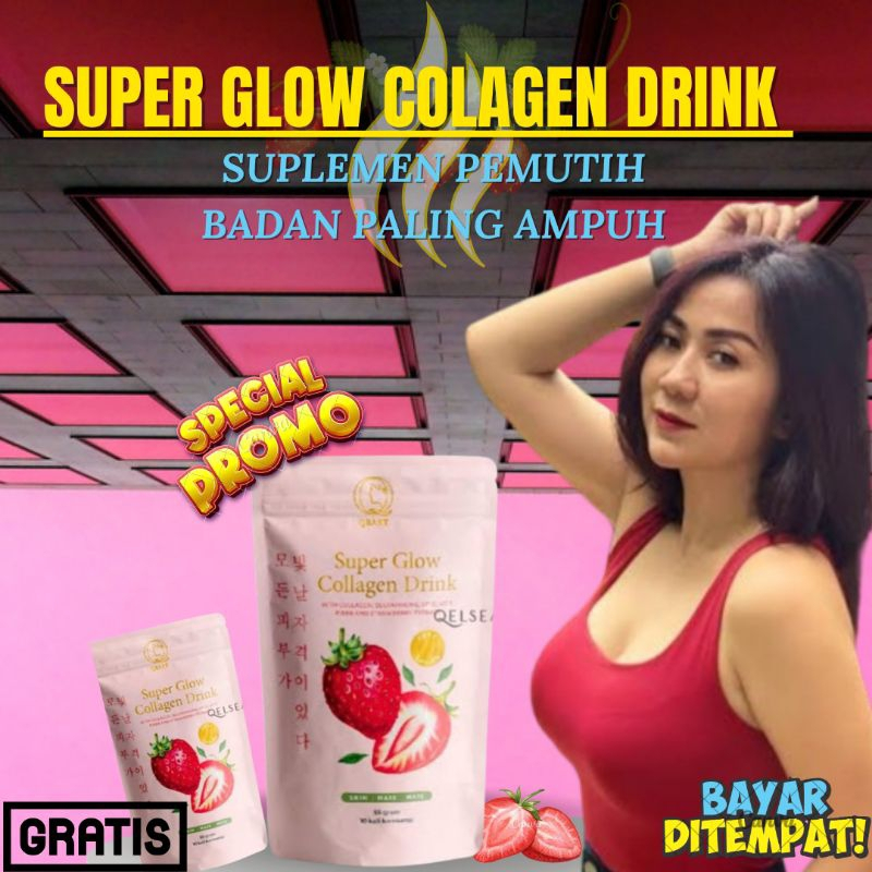 Super Glow Collagen Drink Minuman Pemutih Badan Cepat Permanen Suplemen Pemutih Kulit Suntik Putih M