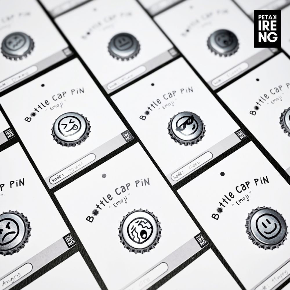 PETAK IRENG Emoji Series Bottle Cap Pin / Bros Tutup Botol
