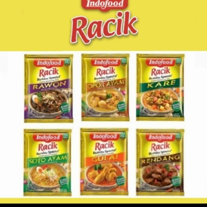 

Racik Indofood/Racik Soto/Racik Gule/Racik Opor/Racik Rendang/Racik RAwon