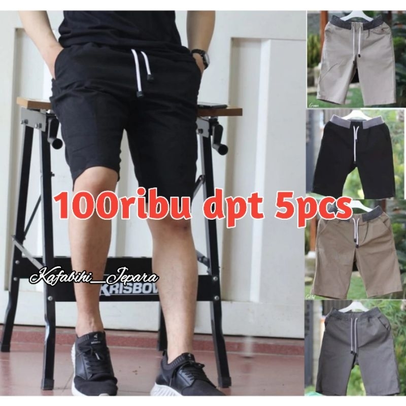 Celana Pendek Pria Dewasa Chino Pinggang Rip Melar