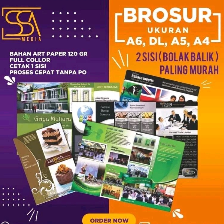 

cetak BROSUR 2 SISI, uk. A6,DL,A4,A4