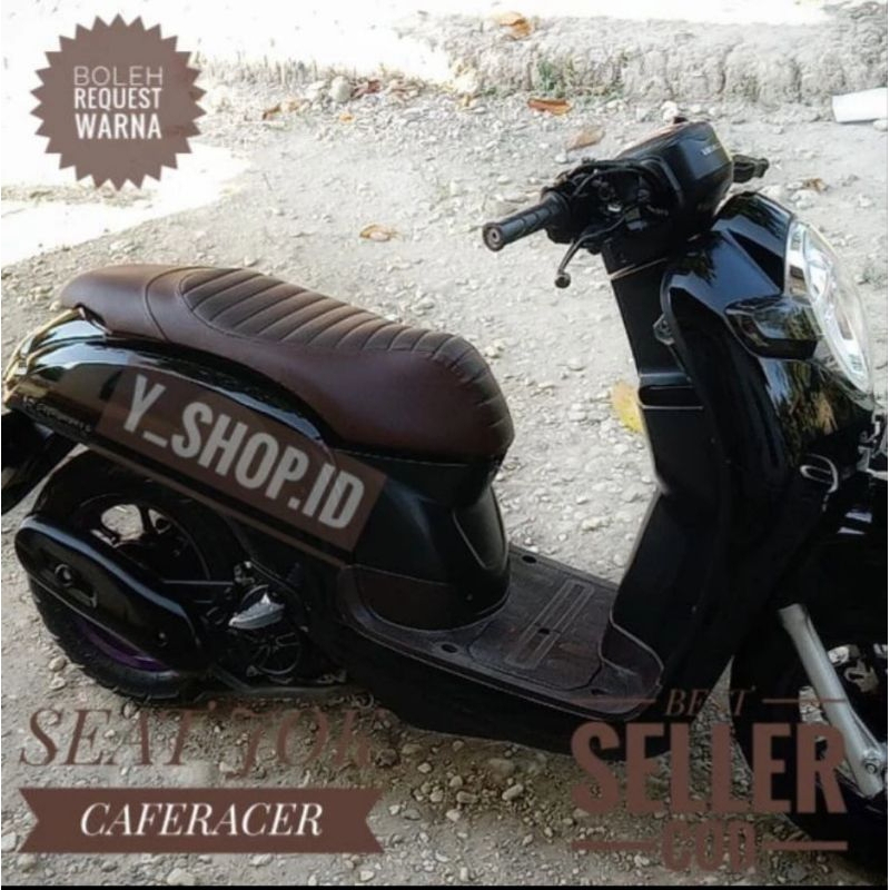 Cover Kulit Jok Custom Scoopy Genio Gear Fino Modif Vespa Caferacer