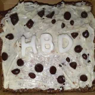 Brownies Fudgy Dark Cokelat Skat 10x10 (Isi 9 pcs) / Brownies Custom Tulisan Ulang Tahun / Brownies 