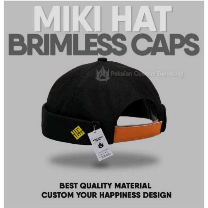 TOPI PECI MIKI HAT CUSTOM UAS PRIA DEWASA HIJRAH PREMIUM ORIGINAL LOGO SALAM KUFI