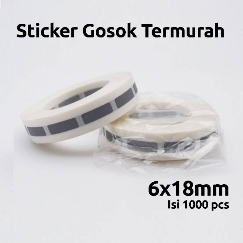 

PROMO 1000pcs Label Gosok / Penutup Pin Voucher uk 6x18mm Polos