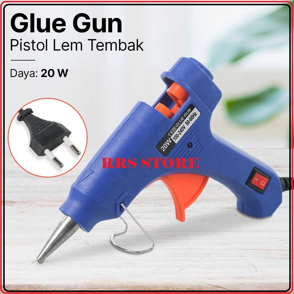 ALAT LEM TEMBAK JOT Hot Melt Glue Gun Heating Tool Pistol Lem Tembak Panas 20W - QT-302 ukuran batan