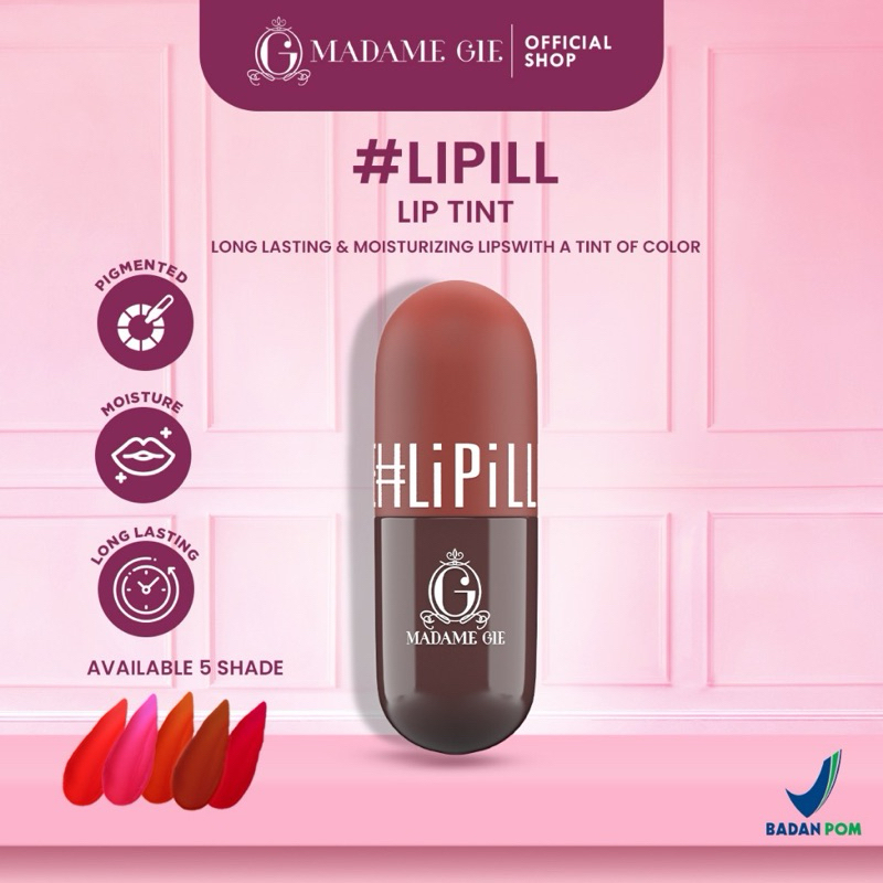 MADAME GIE Madame LiPill - Make Up Lip Tint | LiPill Butterscotch | Lip Tint Madame Gie | Ombre Lip 