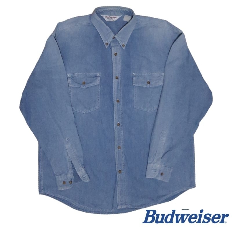 Kemeja denim light blue double pocket second