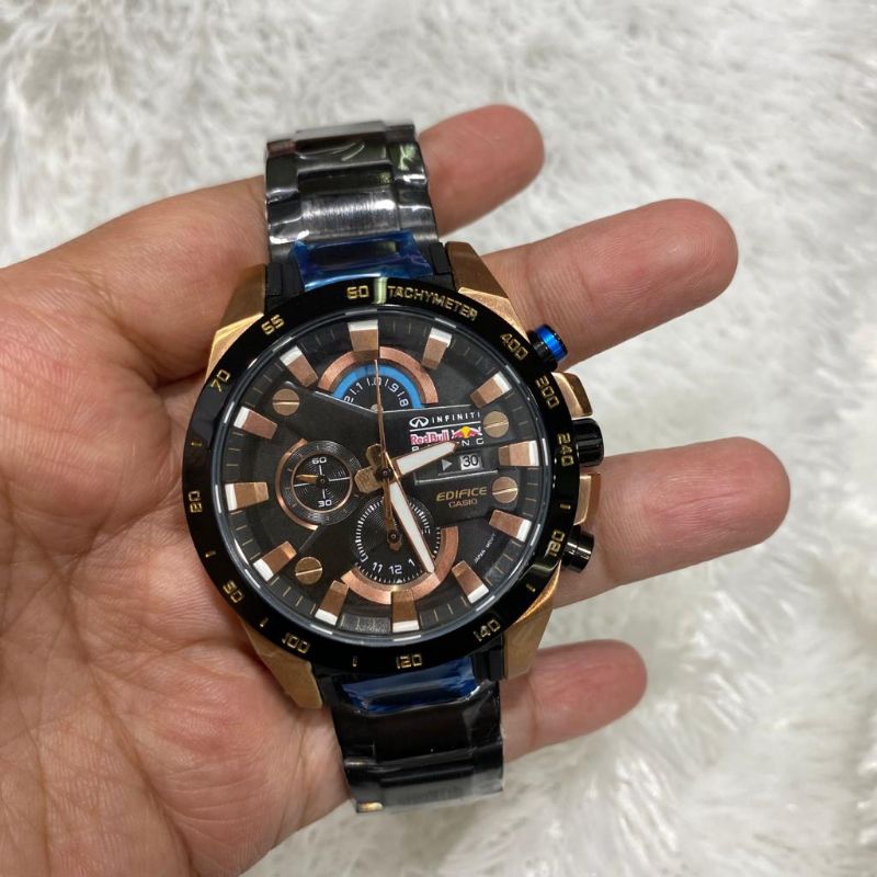 CASIO EDIFICE EFR540 / EDIFICE EFR 540 REDBULL BLACK ROSEGOLD ORIGINAL LENGKAP