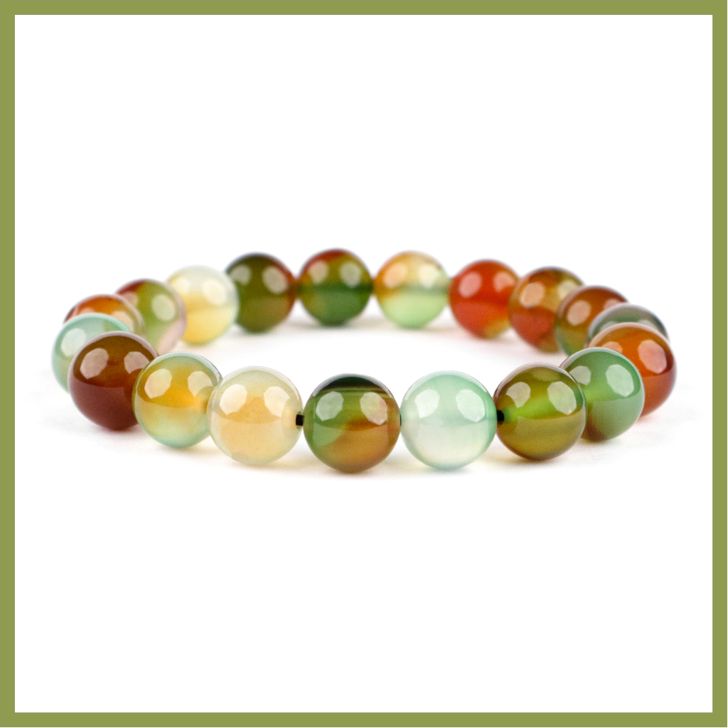 Aksesoris Gelang Batu Akik Sulaiman Pancawarna Batu Asli
