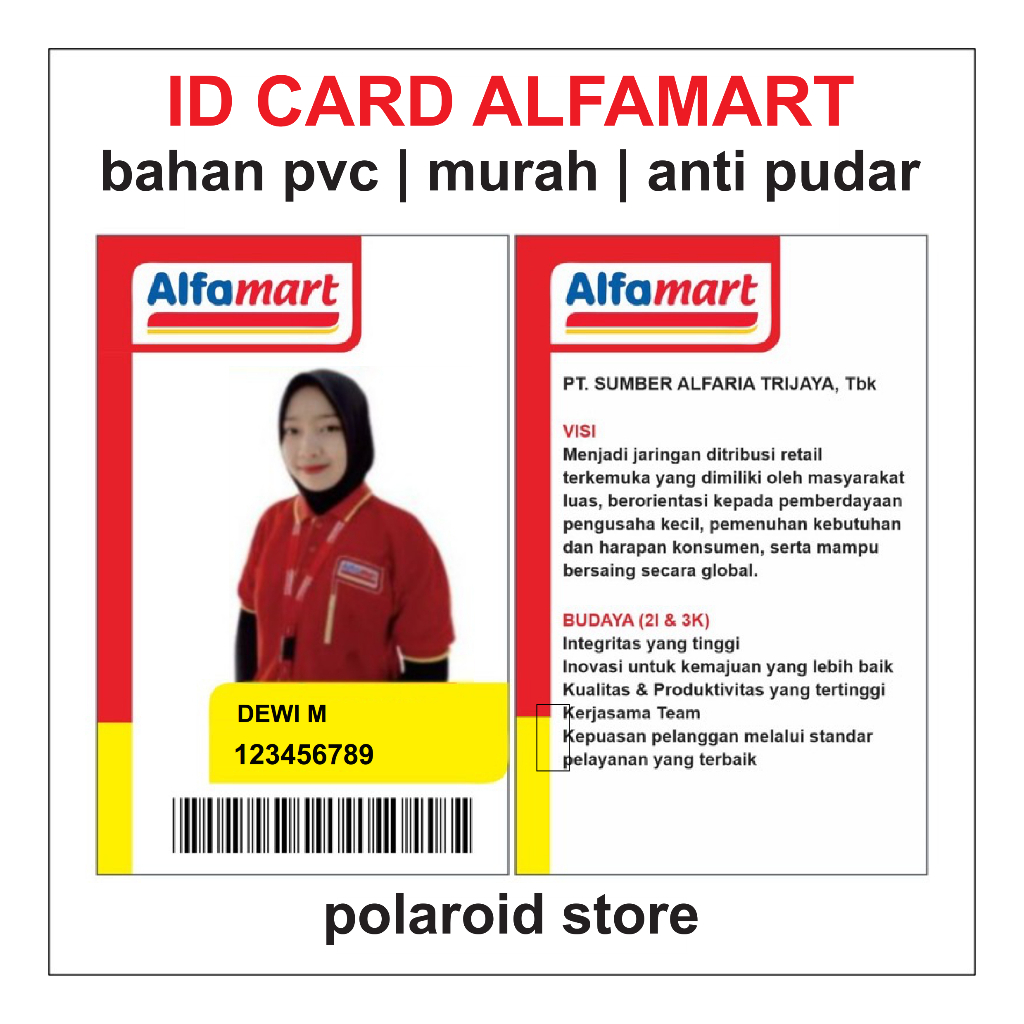 

Id Card/Kartu Nama Indomaret Alfamart Alfamidi