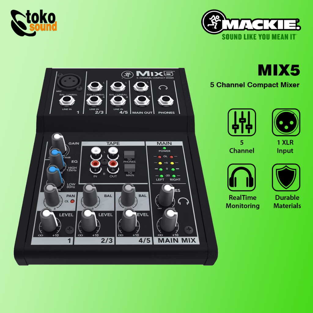 Mackie Mix Series Mix5 (5-Channel Mixer compact mixer)