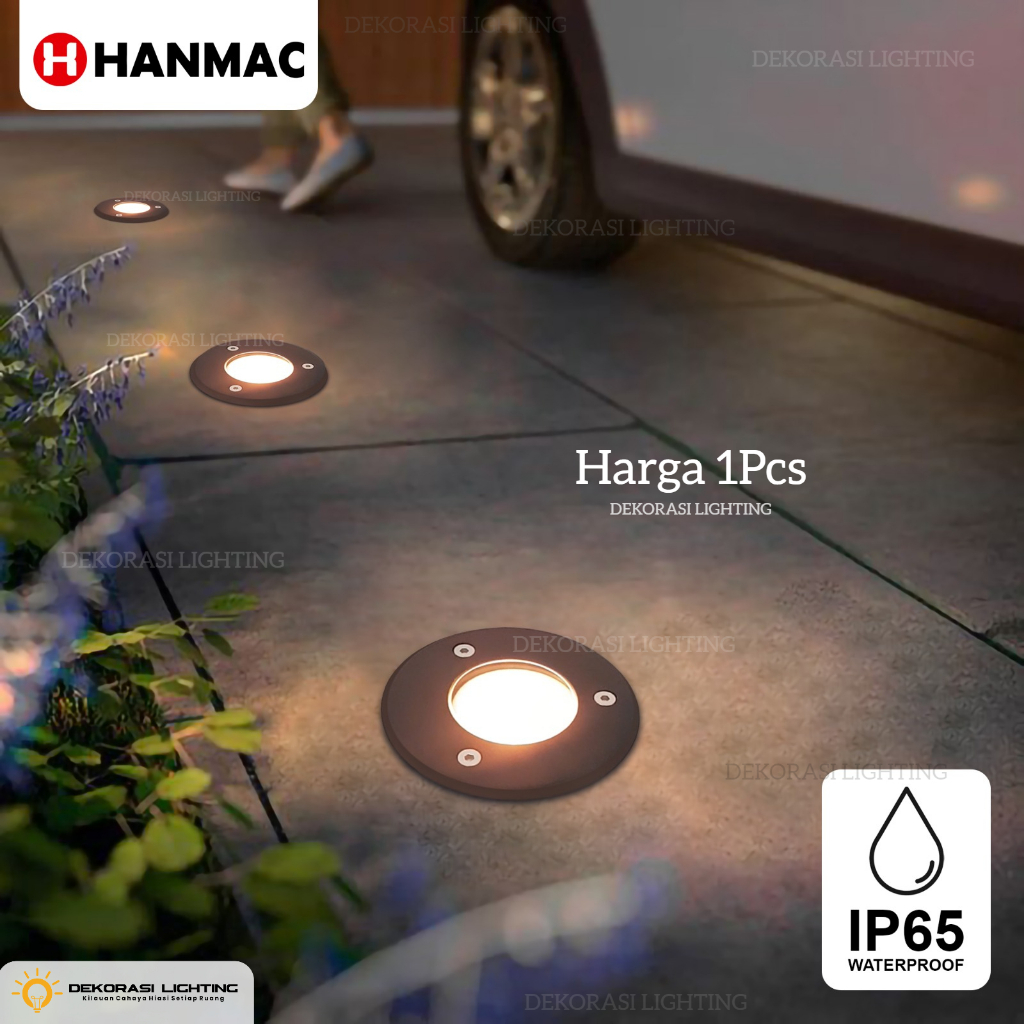 Lampu lantai body hitam taman sorot waterproof outdoor ip65 led dekor