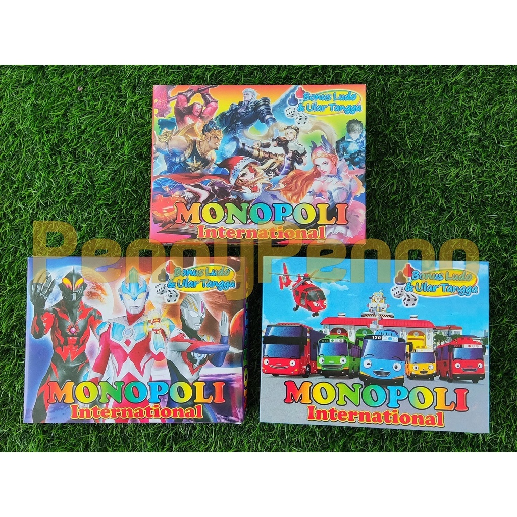 ✅ TERLARIS Monopoli Internasional Karakter Bonus Ludo Ular Tangga Uno 3 in 1 (Mono poli, Ludo, Ular 