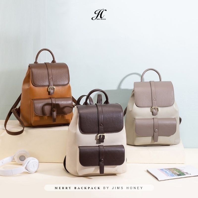 Jims Honey Merry Backpack Tas ransel Wanita Simple Casual