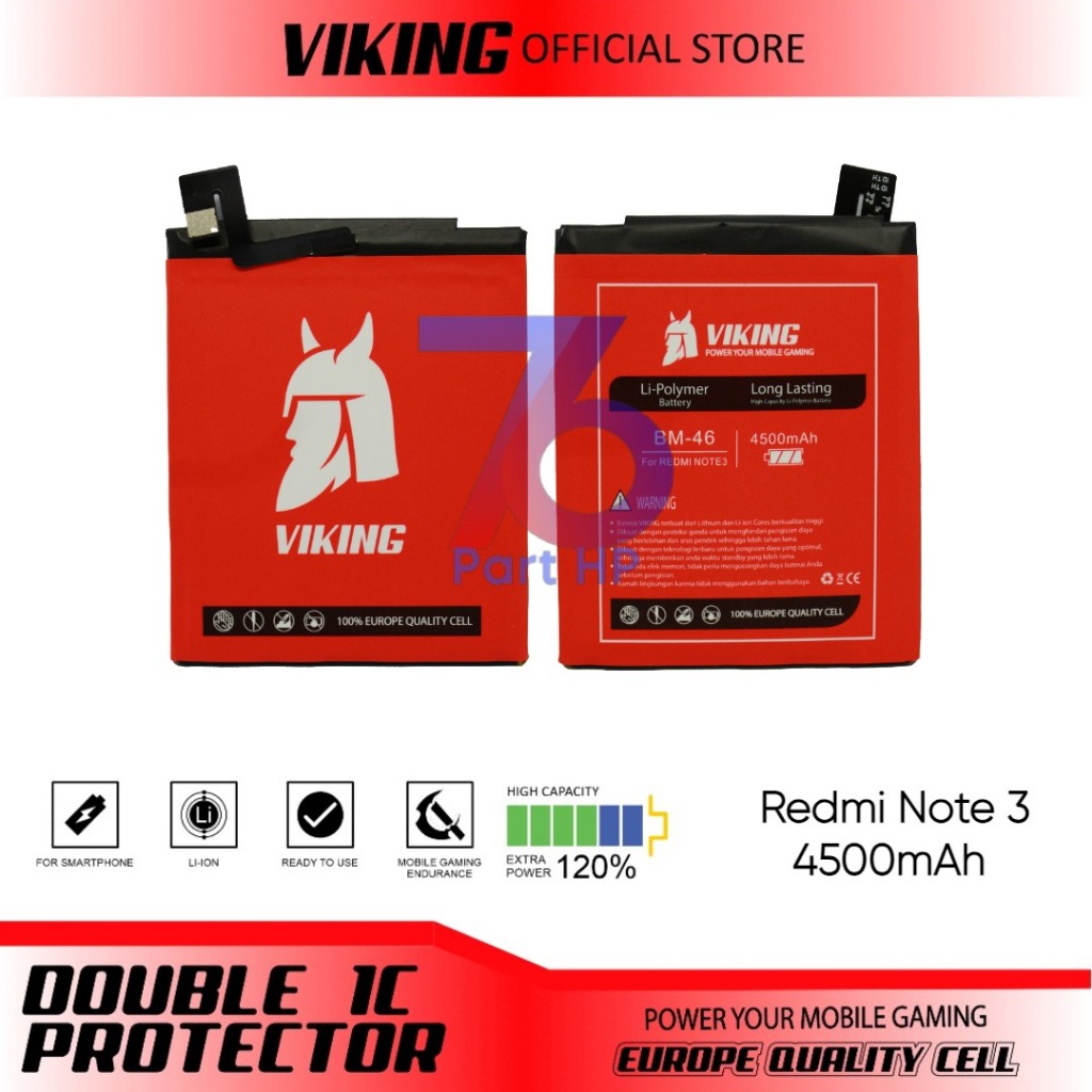 Baterai Double Power Viking BM-46 / BM46 / Xiaomi Redmi Note 3 / Note 3 Pro / 2015116 / 2015161 - Ba