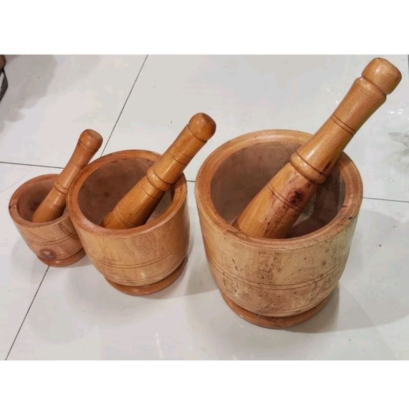 Lumpang Kayu Lesung Kayu Ukuran S