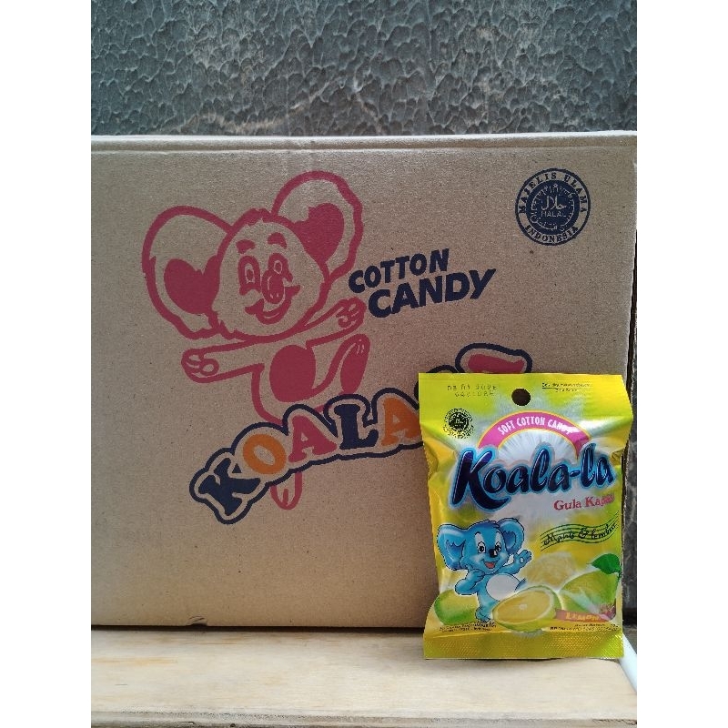 

koala-la permen kapas rasa lemon / cotton candy merk koala-la /koalala / koala la / permen kapas koala-la isi 60 pcs ( 1 karton)