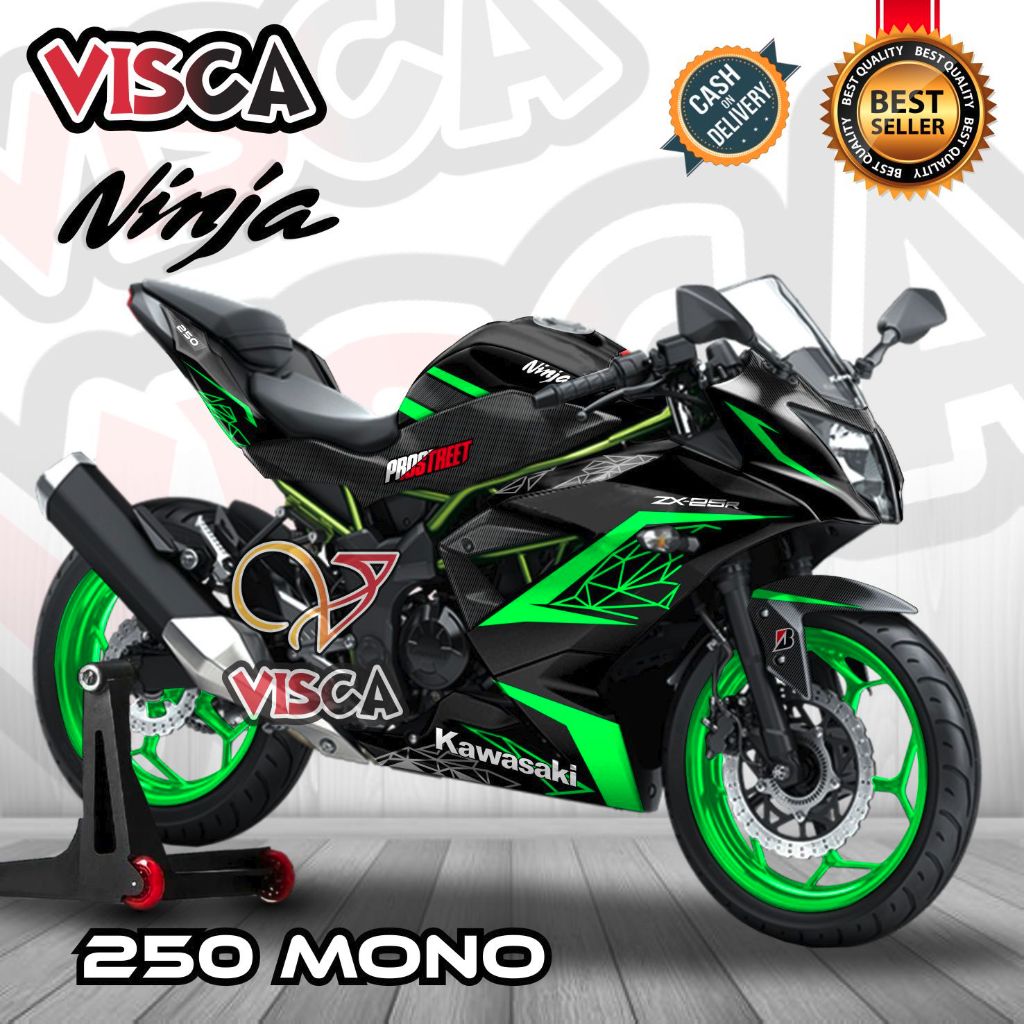 Decal Ninja 250RR Mono Full Body Stiker Ninja 250SL Striping Ninja 250 Sl Mono Dekal Ninja 250 Mono 